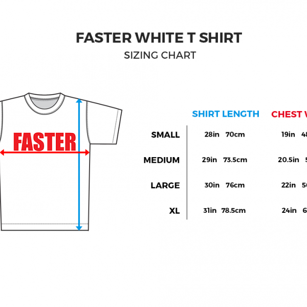 White Tee Shirt Sizing Chart